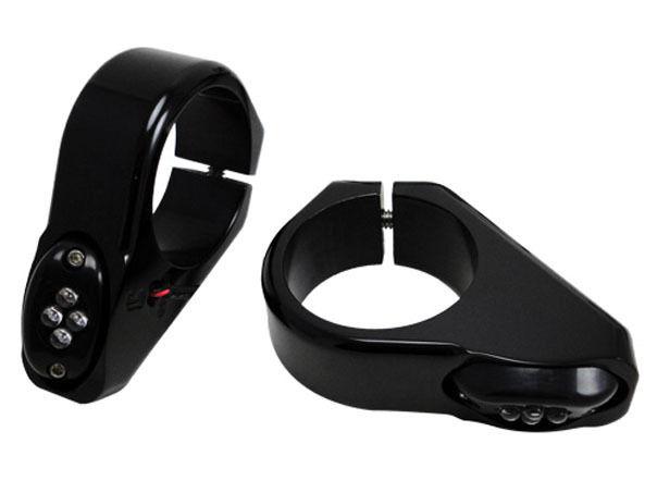 Joker machine led turn signal/marker lights for 39mm forks black anodized h-d