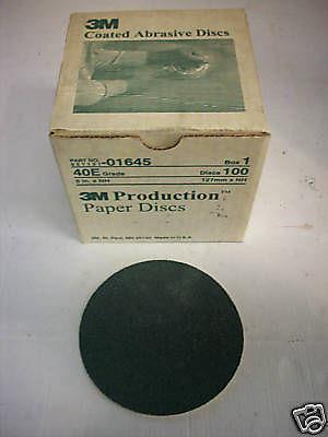 3m # 01645 - production discs - 5" x nh - 100 40 grit discs - new