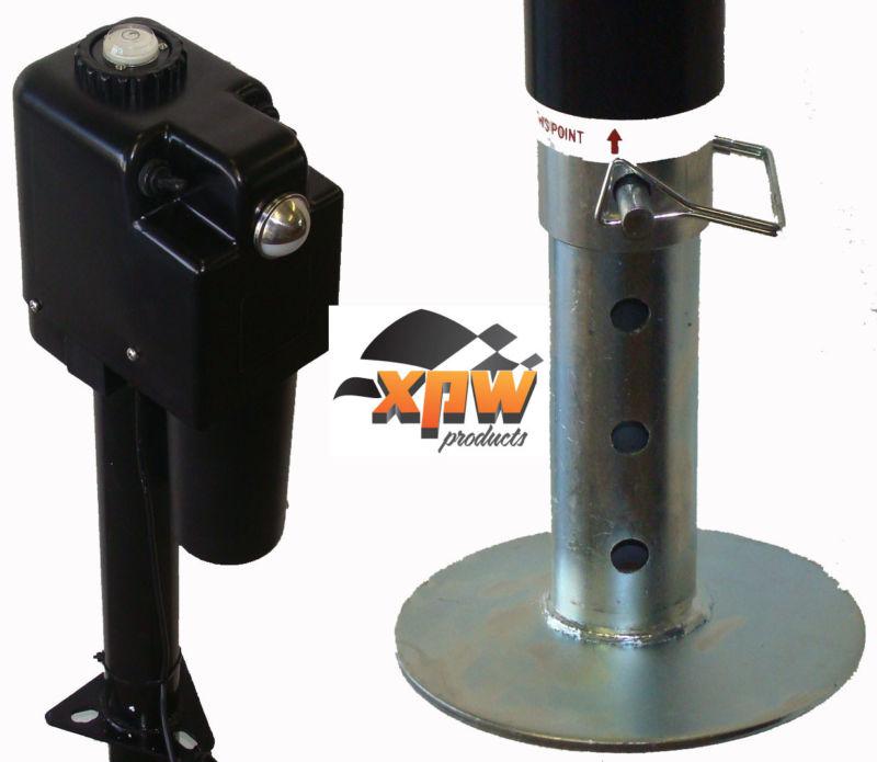 Xpw car/enclosed trailer 3500xt tongue jack w/level-power/electric 3500/12v/dump