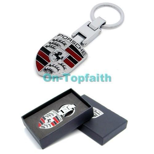 New pendant keychain key chain ring chrome for 911 boxster cayenne panamera 918