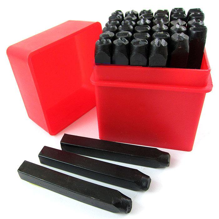 36 pcs numbers 0-9 & a-z letters punch stamps 1/8" metal engraving tool w/case