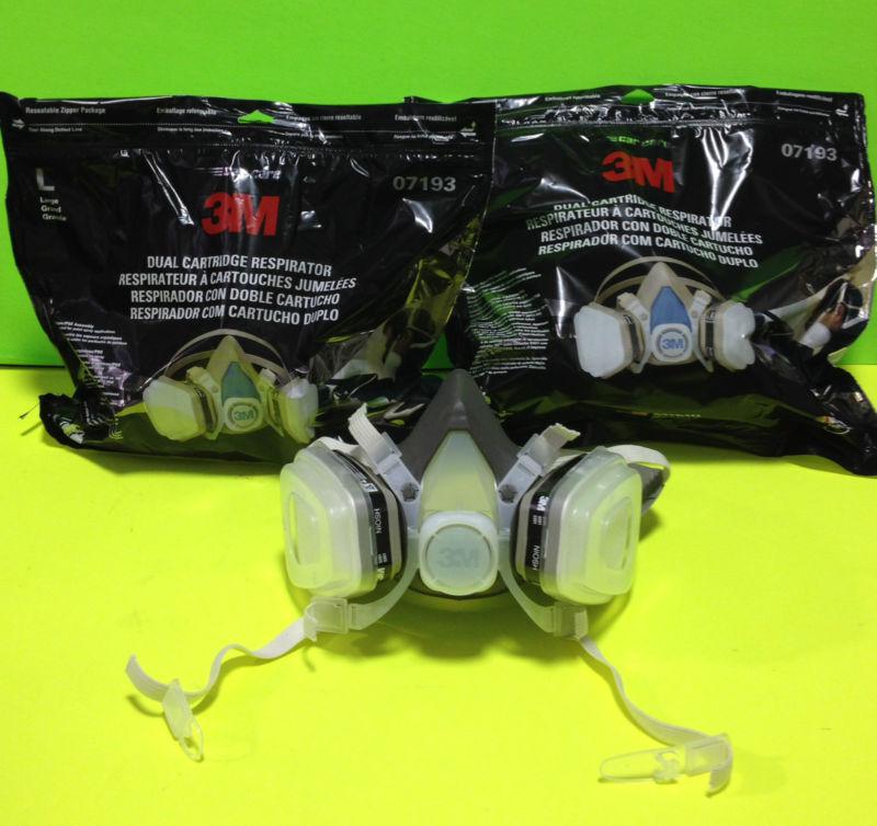  2 count 3m spray mask combo respirator dual cartridge  size large  free ship 