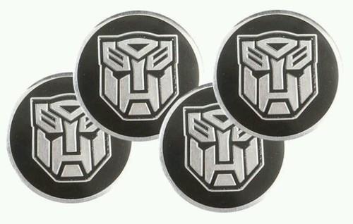4pcs car part 55mm transformers autobot wheel center hub cap stickers