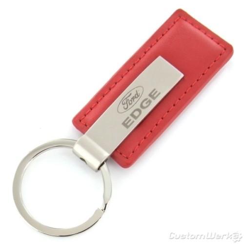 Ford edge red leather rectangular key chain