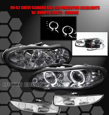 98-02 chevy camaro halo led projector headlights+bumper