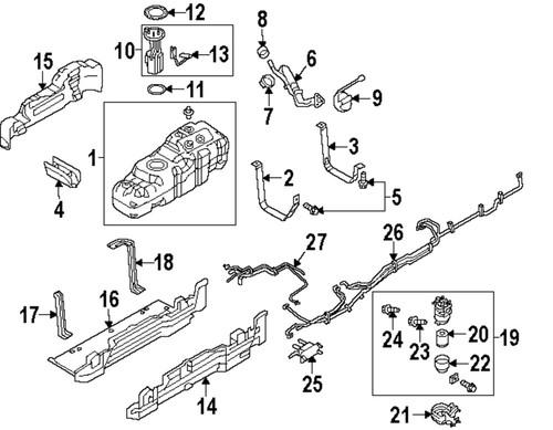 Ford oem bc3z9s278dv fuel system-inlet tube
