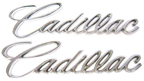 94-99 cadillac deville chrome rear trunk script emblem pair