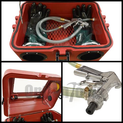 Portable 15 Gallon Abrasive Sandblaster Cabinet PVC Air Blast Gun/Hose 4 Nozzles, US $89.90, image 2