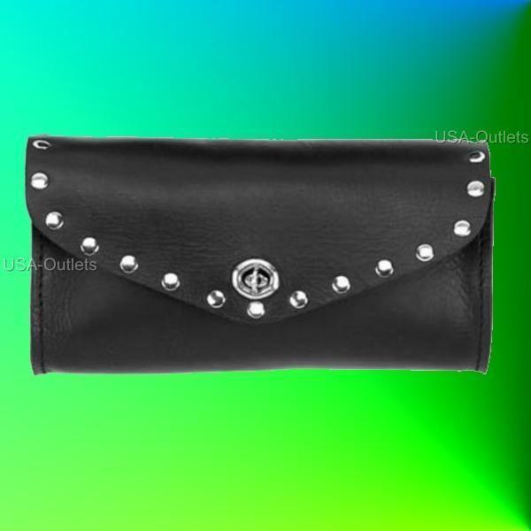 New 10" motorcycle windshield tool bag for honda harley studded waterproof u04