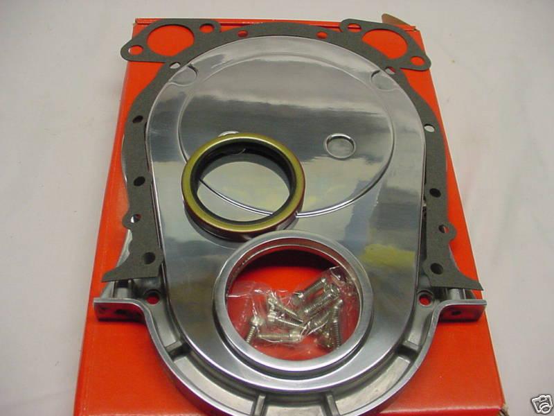 Polished aluminum bbc chevy timing cover kit 427 454