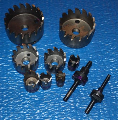 Aircraft/aviation tools set of 8 hole saws with 2 arbors