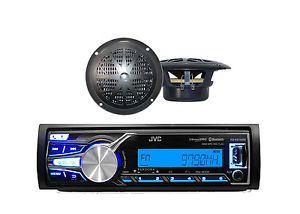 Kd-x31mbs marine bluetooth aux usb ipod iphone control radio, 4&#034; black speakers