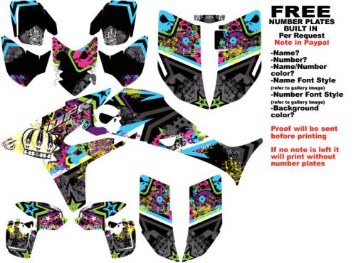 Dfr subculture graphic kit bk/el/clrs  full wrap 08-new honda trx450r trx450
