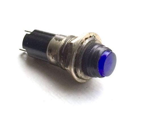 Vintage blue old curved lens dash gauge panel light hot rod 5/8 military dialco