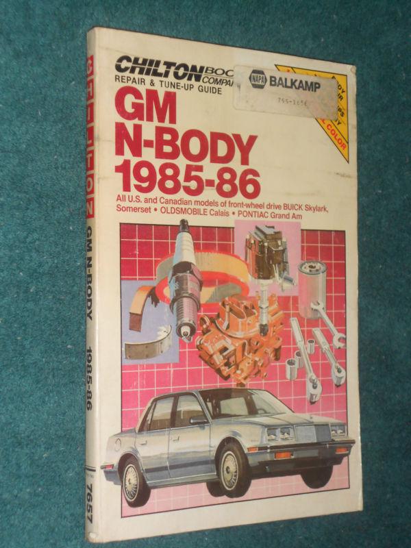 1985-1998 pontiac grand am / buick skylark  somerset / olds calais / shop manual