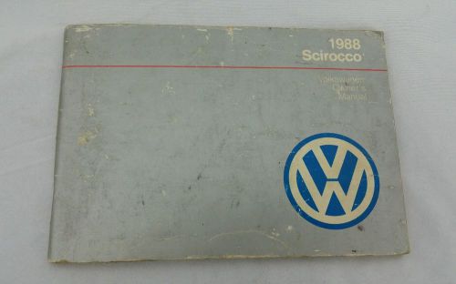 1988 vw volkswagen scirocco factory owners manual guide book brochure volkswagon