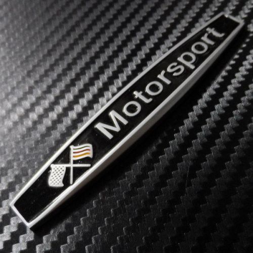 Car trunk badge emblem side metal motors stickers silver w/ black