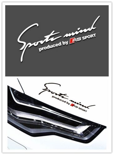 1pcs white sports mind by rs sport auto hood reflect light racing sticker decals