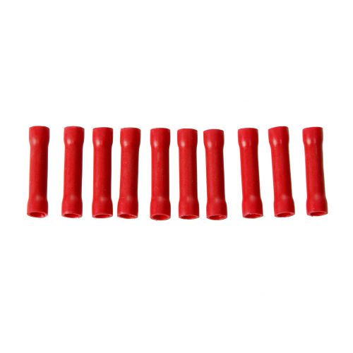 50pcs red insulated straight butt connector electrical crimp terminals cable