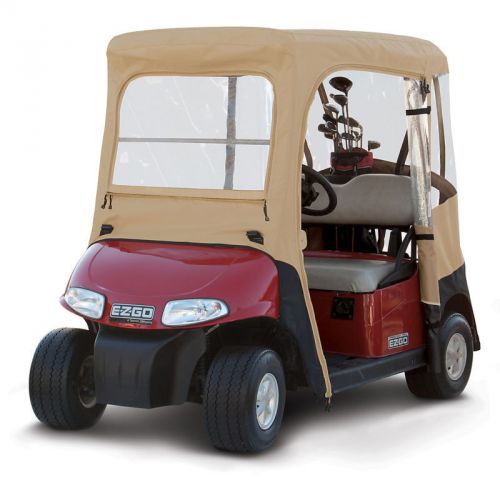 Ez go golf cart enclosure custom fit - 2 person car khaki tan