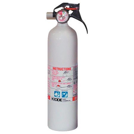Kidde mariner 10 bc fire extinguisher with gauge, white