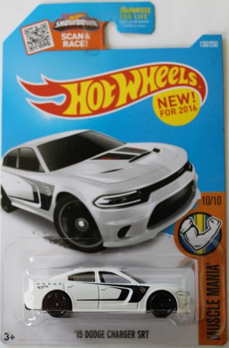 Hot wheels dodge charger srt hellcat r/t hemi 2015 mopar motorsports white