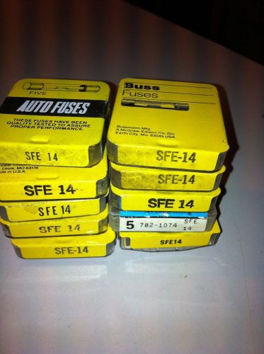 Bulk lot of 50 sfe 14 fuses -various brands still in small boxes - 10 packs of 5