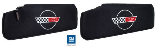 Corvette 1984-1996 embroidered sun visors with c4 flag