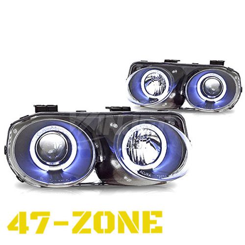 For 98-01 acura integra halo black housing clear projector lens headlights lamps