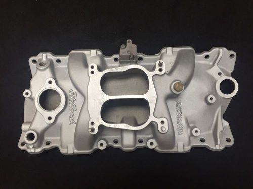 Original chevrolet small block edelbrock performer aluminum intake 2101