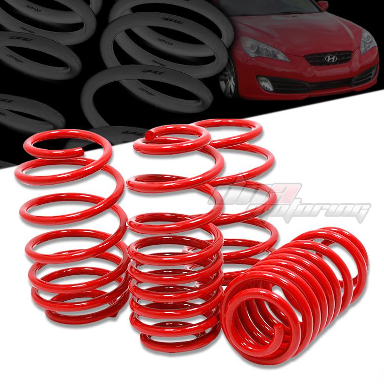 09-13 coupe l4/v6 1.5" drop suspension red racing lowering spring 295f/245r lb