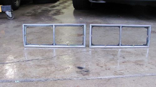 1981-1987 pontiac grand prix headlight lamp bezels pair trim oem chrome 81-87