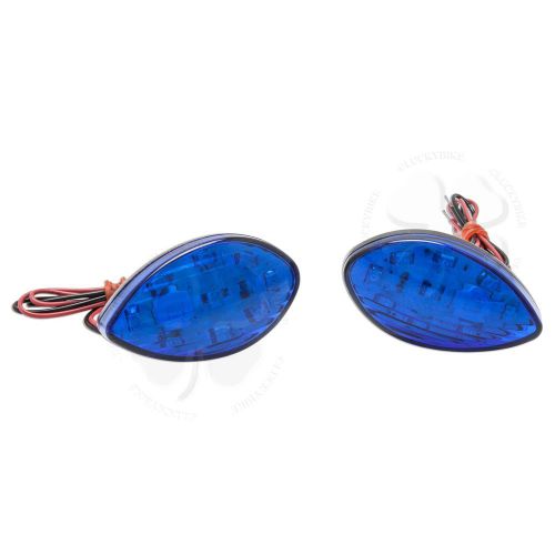 Blue led flush mount turn signal blinker marker honda cbr 600 1000 rr f4 f4i cb