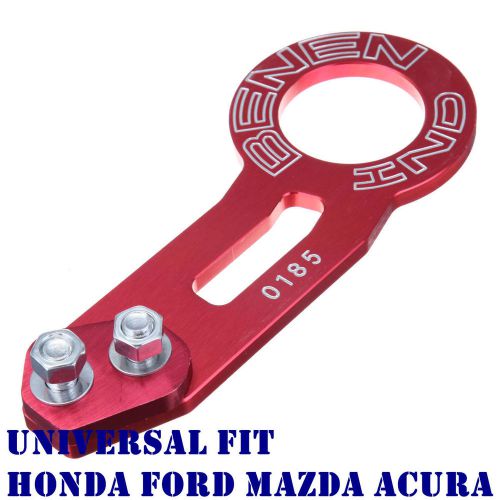 10.2&#034; billet aluminum rear tow hook kit cnc for ford acura honda jdm racing red