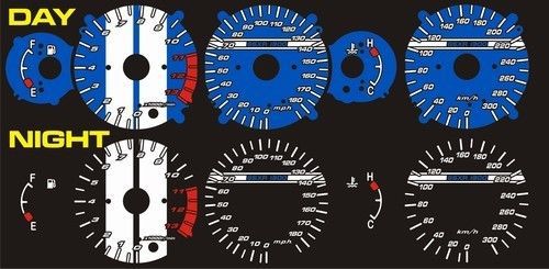 Suzuki hayabusa gsxr 1300 2012 2013 2014 blue face glow gauge mph kmh busa