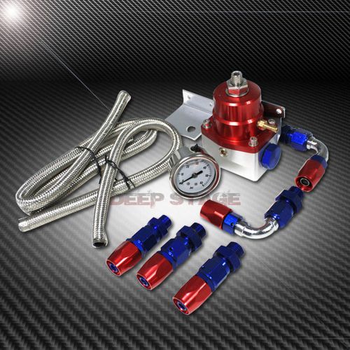 Injected bypass red fuel pressure regulator+60 psi liquid gauge+fitting+hose
