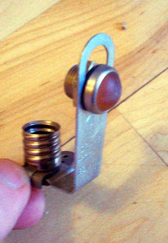 Vintage amber drake smooth lens dash gauge panel light hot rod 3/8 nos adjustabl