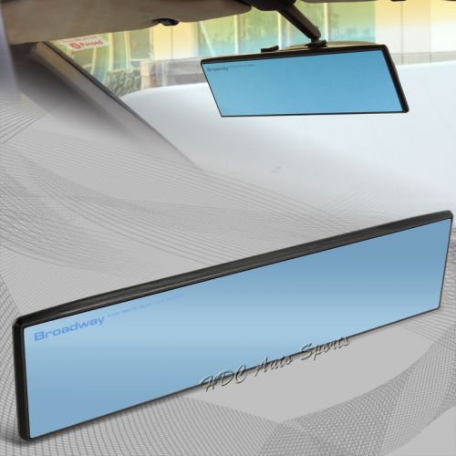 Broadway 300mm wide flat interior clip on rear view blue tint mirror universal 2