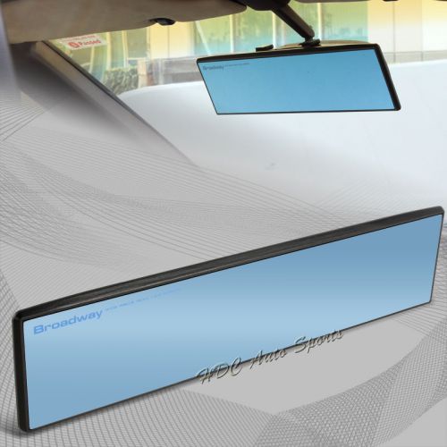 Broadway 300mm wide flat interior clip on rear view blue tint mirror universal 2