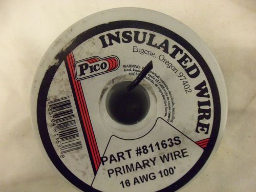 Black primary wire, insulated.  16 awg. 100 feet