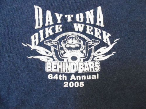 Daytona bike week  ladies small sleeveless shirt- 2005 &#034;behind bars&#034;