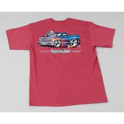 Ghh t-shirt cotton warped heads/late model chevy pickup maroon men's x-large ea