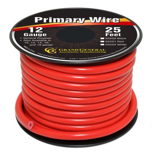 Red 12-gauge primary wire roll of 25ft
