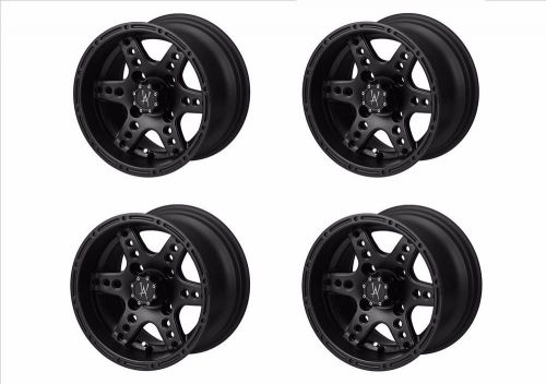 12x7 chaos atv/utv matte black 4/110 +10et wheel - set of 4