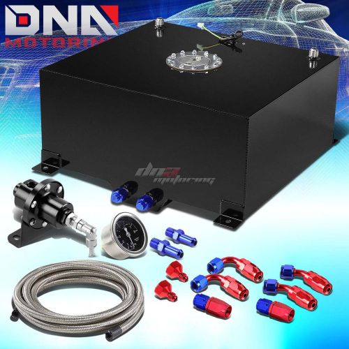 15 gallon/57l aluminum fuel cell tank+oil feed line+1:1 pressure regulator black