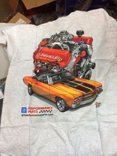 Gm performance parts gmpp chevy chevrolet official t-shirt grey m chevelle 572