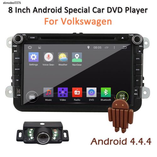 Android 4.4 8" car stereo dvd player gps navigation wifi/3g radio+camera for vw
