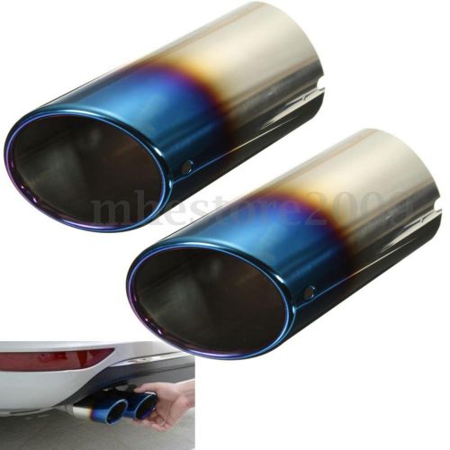 Half-blue stainless steel tail exhaust muffler tip pipes for audi a4 a4l q5 b8