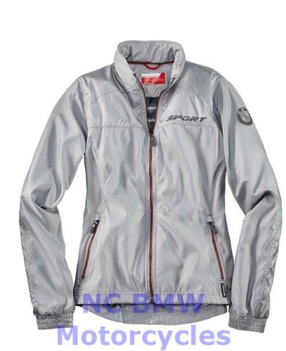Bmw genuine motorcycle women sport outdoor hood jacket light gray size xl