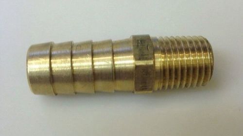 Brass fitting 1/2" hose barb x 1/4" npt - solid brass- hose barb x male pipe-usa
